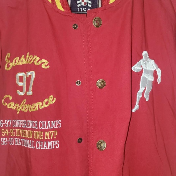 Vintage Men's Red USA Rugby Twill Varsity Jacket (RN# 119921) - Picture 9 of 16